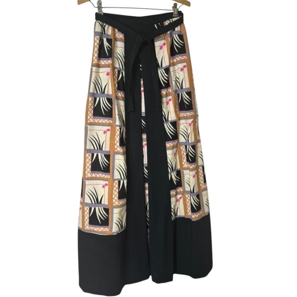 Vintage Multicolor Geometric Patterned A-line Maxi Skirt - Women's Size‎ 8